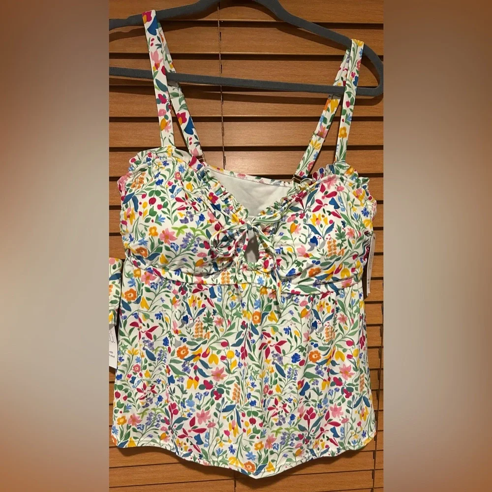 NWT Time and Tru Floral Print Tankini Bathing suit size 16-18 1XL - Picture 3 of 8